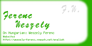 ferenc weszely business card